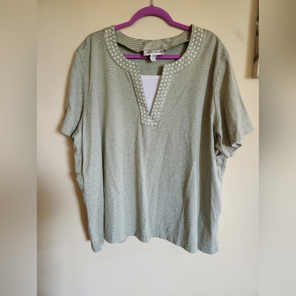 Cathy Daniels Tops - Cathy Daniels plus size top green heather 3X